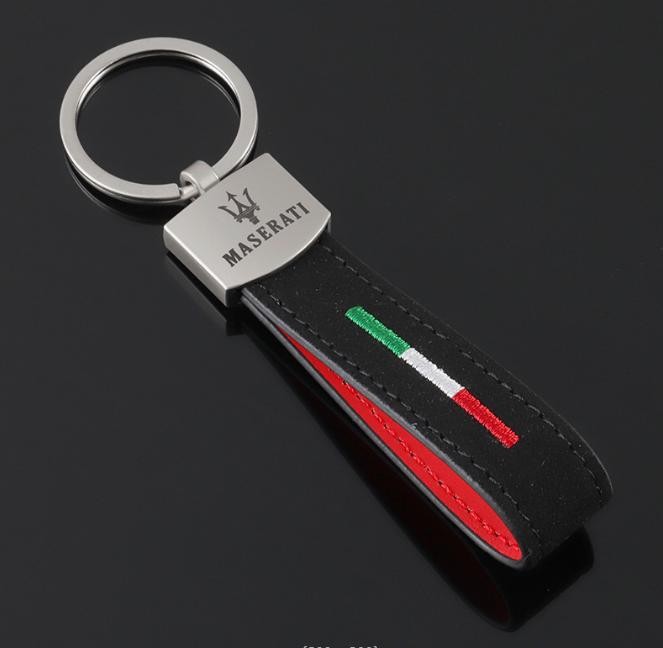 Maserati Schlüsselanhänger Leder  (Auf Wunsch mit Gravur)