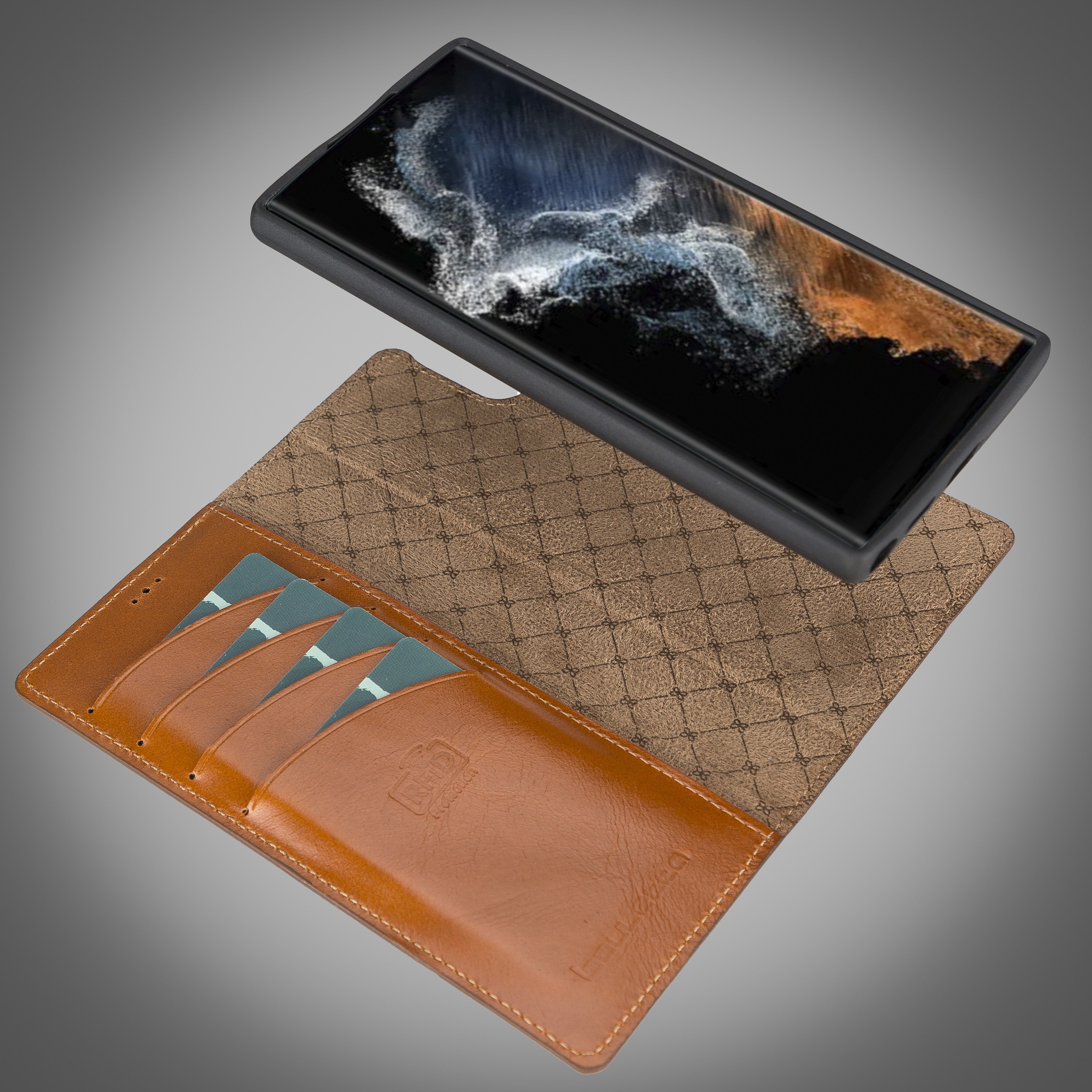 BOULETTA MAGNETISCH ABNEHMBARE LEDERHÜLLE FÜR SAMSUNG GALAXY S23 Ultra - Tan
