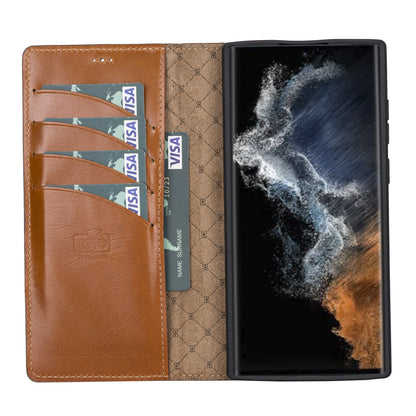 BOULETTA MAGNETISCH ABNEHMBARE LEDERHÜLLE FÜR SAMSUNG GALAXY S23 Ultra - Tan