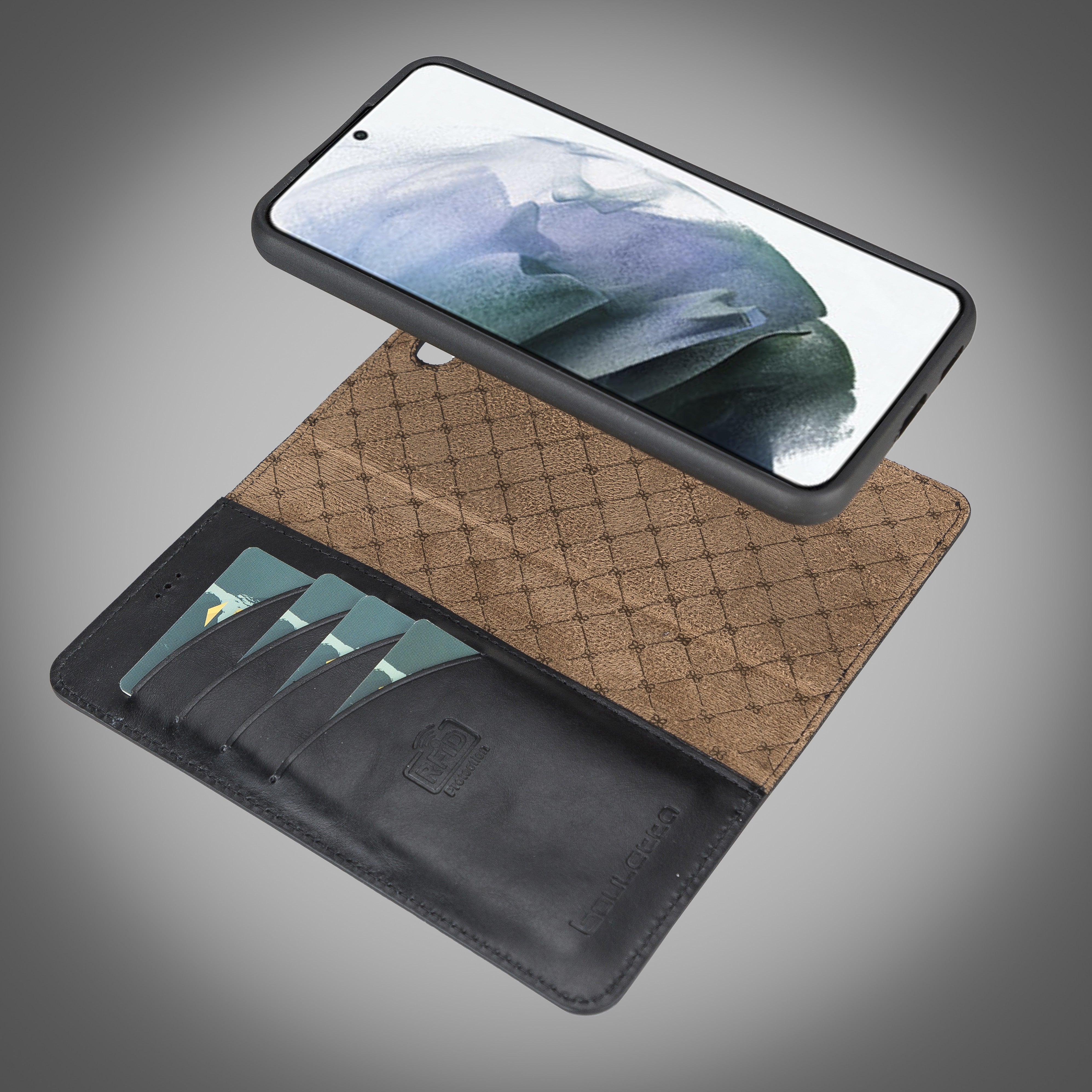 BOULETTA MAGNETISCH ABNEHMBARE LEDERHÜLLE FÜR SAMSUNG GALAXY S23 Plus - Schwarz