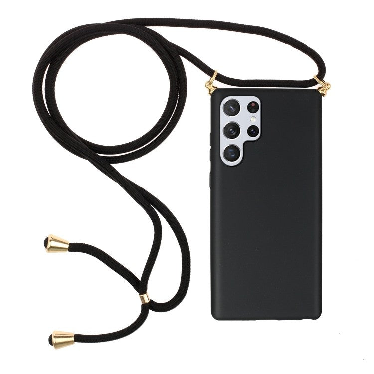 Samsung Galaxy S23 Ultra 5G Necklace Silikon Case + Handykette Schwarz