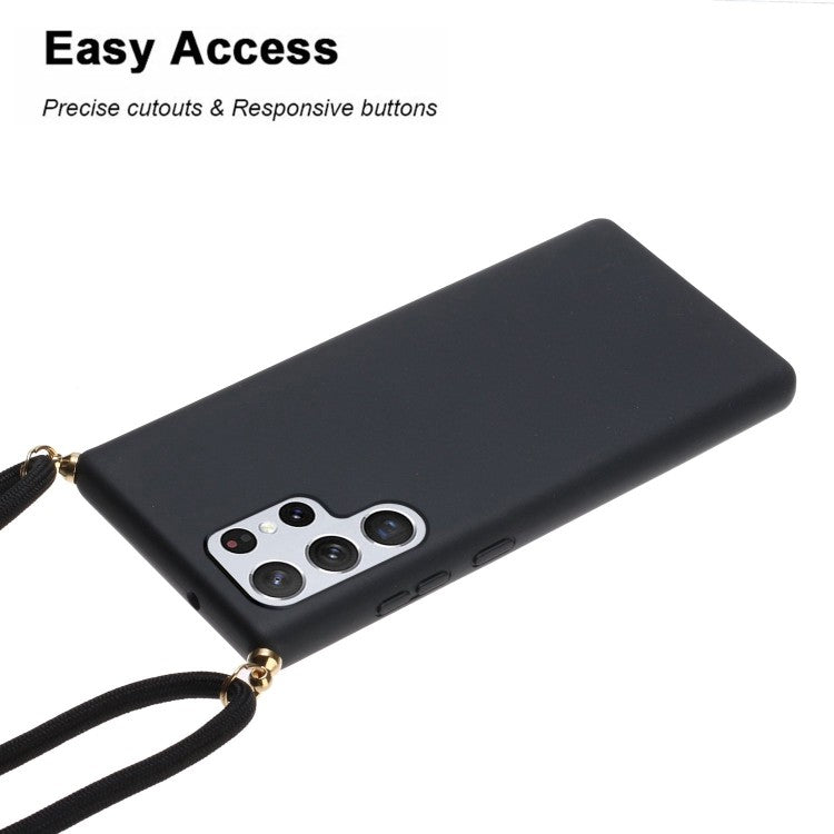 Samsung Galaxy S23 Ultra 5G Necklace Silikon Case + Handykette Schwarz