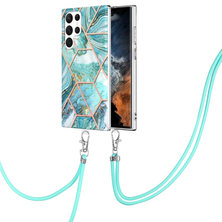 Samsung Galaxy S23 Ultra 5G Necklace Tpu Case + Handykette Grün