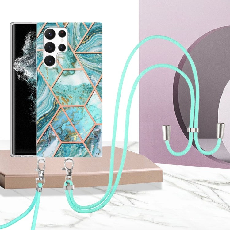 Samsung Galaxy S23 Ultra 5G Necklace Tpu Case + Handykette Grün
