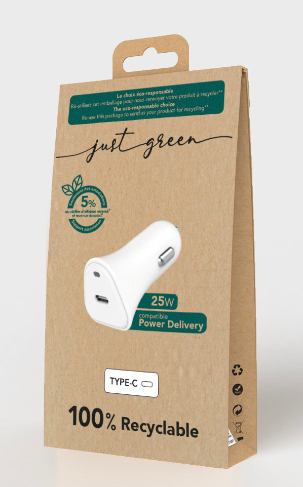 JUST GREEN – ECO USB C 25W Autoladegerät