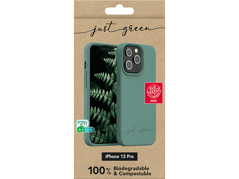 Apple iPhone 13 Mini 100% biologisch abbaubare Handyhülle von Just Green – Khakigrün