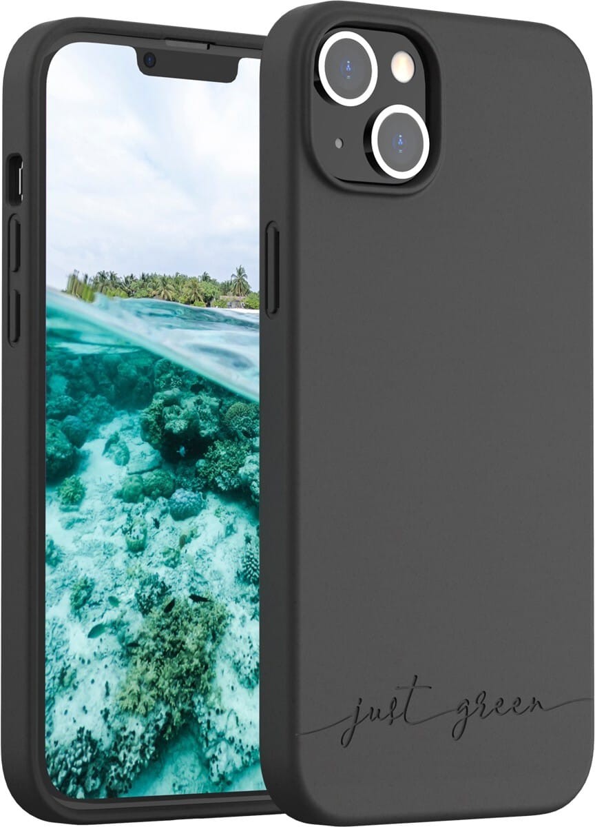 Apple iPhone 13  100% biologisch abbaubare Handyhülle von Just Green – Schwarz