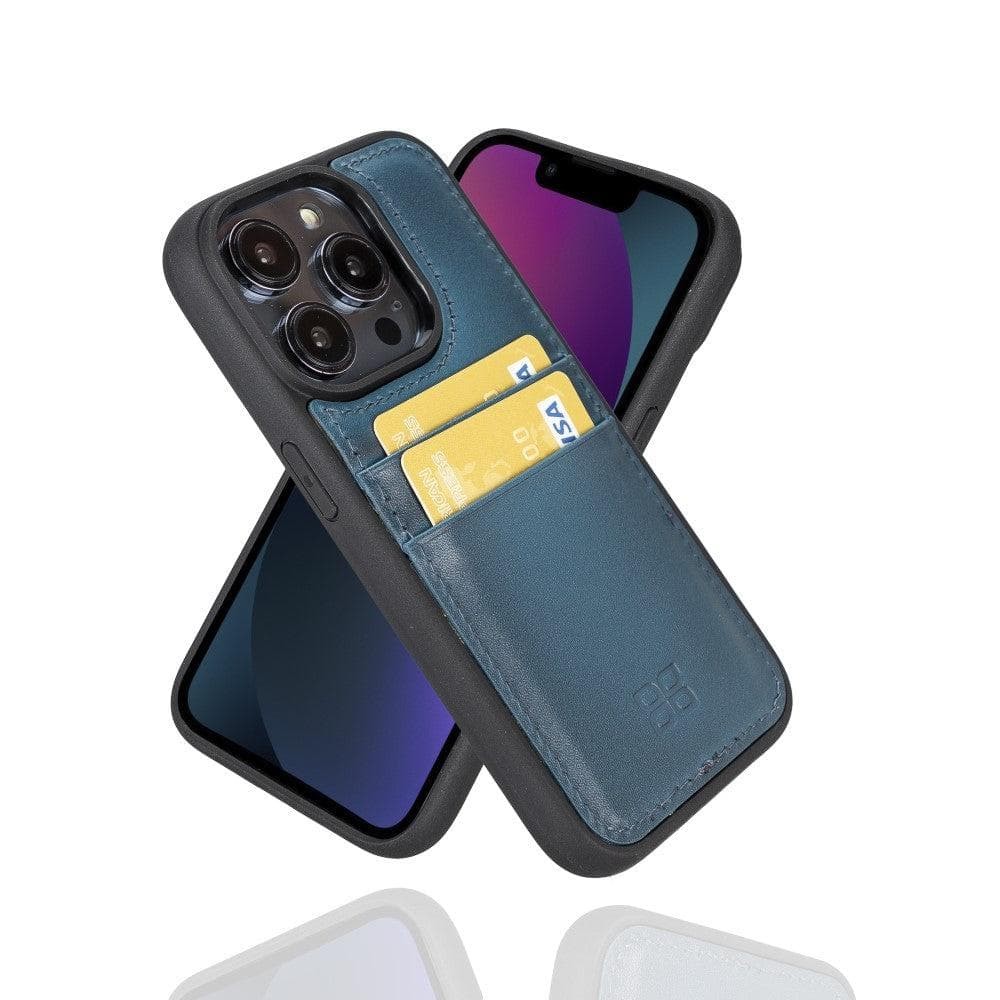 Bouletta Flex Cover Back Leder Case mit Kartenfach für iPhone 15 Pro Max 6.7 - Blau