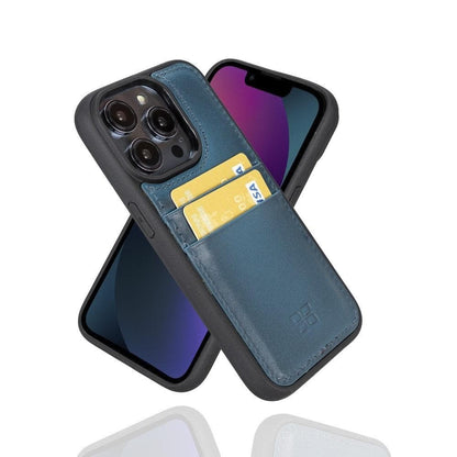 Bouletta Flex Cover Back Leder Case mit Kartenfach für iPhone 15 Pro Max 6.7 - Blau