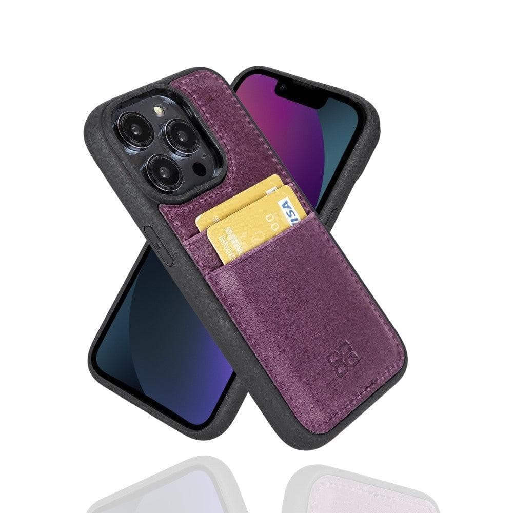 Bouletta Flex Cover Back Leder Case mit Kartenfach für iPhone 15 Pro Max 6.7 - Lila