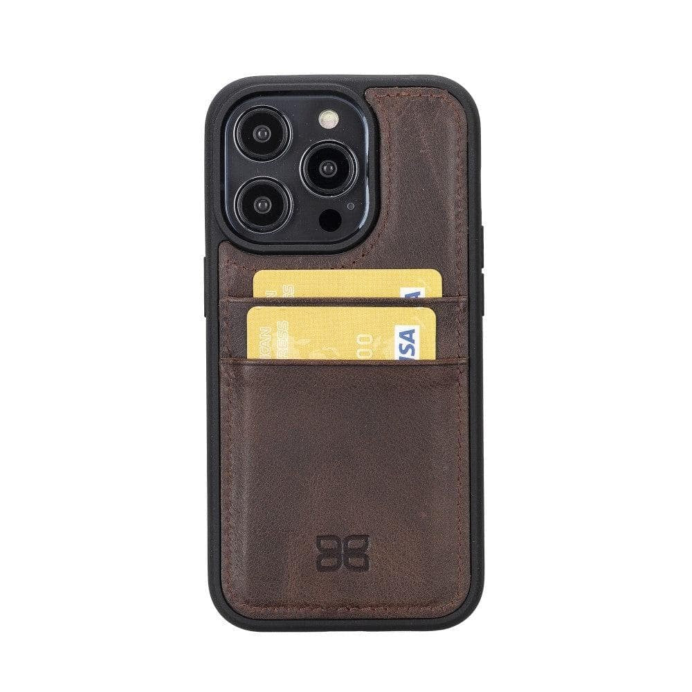 Bouletta Flex Cover Back Leder Case mit Kartenfach für iPhone 15 Pro Max 6.7 - Braun