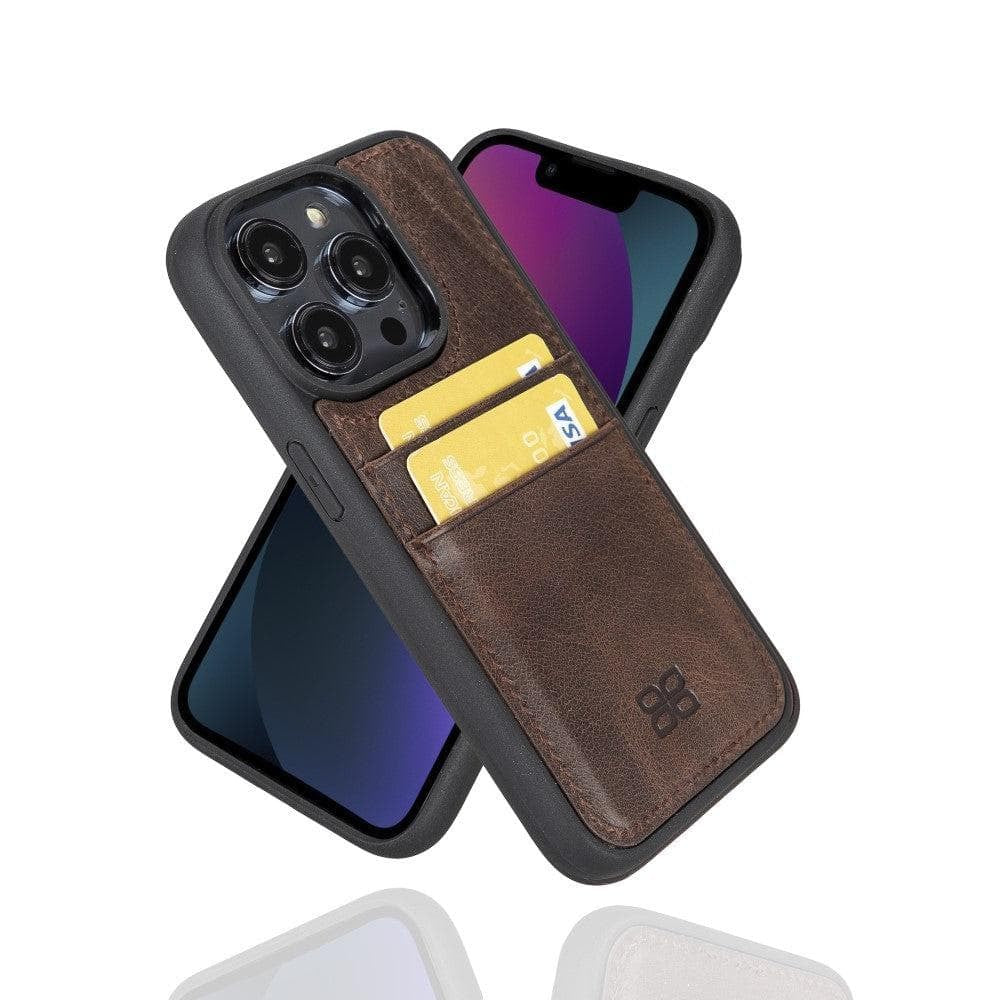 Bouletta Flex Cover Back Leder Case mit Kartenfach für iPhone 15 Pro Max 6.7 - Braun