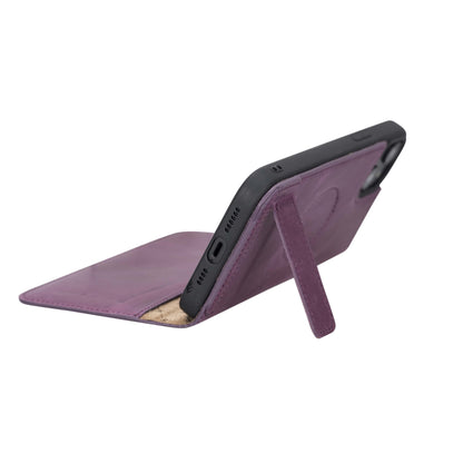 iPhone 14 Bouletta Brooks Leder Slim Etui Lila