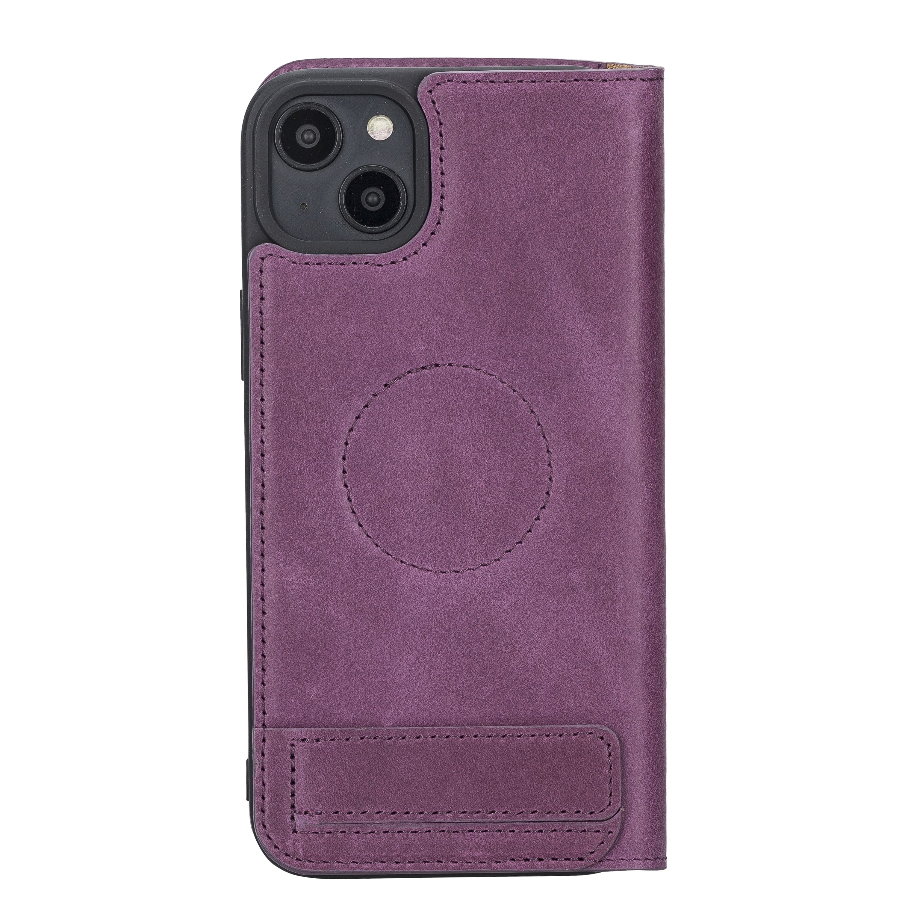 iPhone 14 Bouletta Brooks Leder Slim Etui Lila