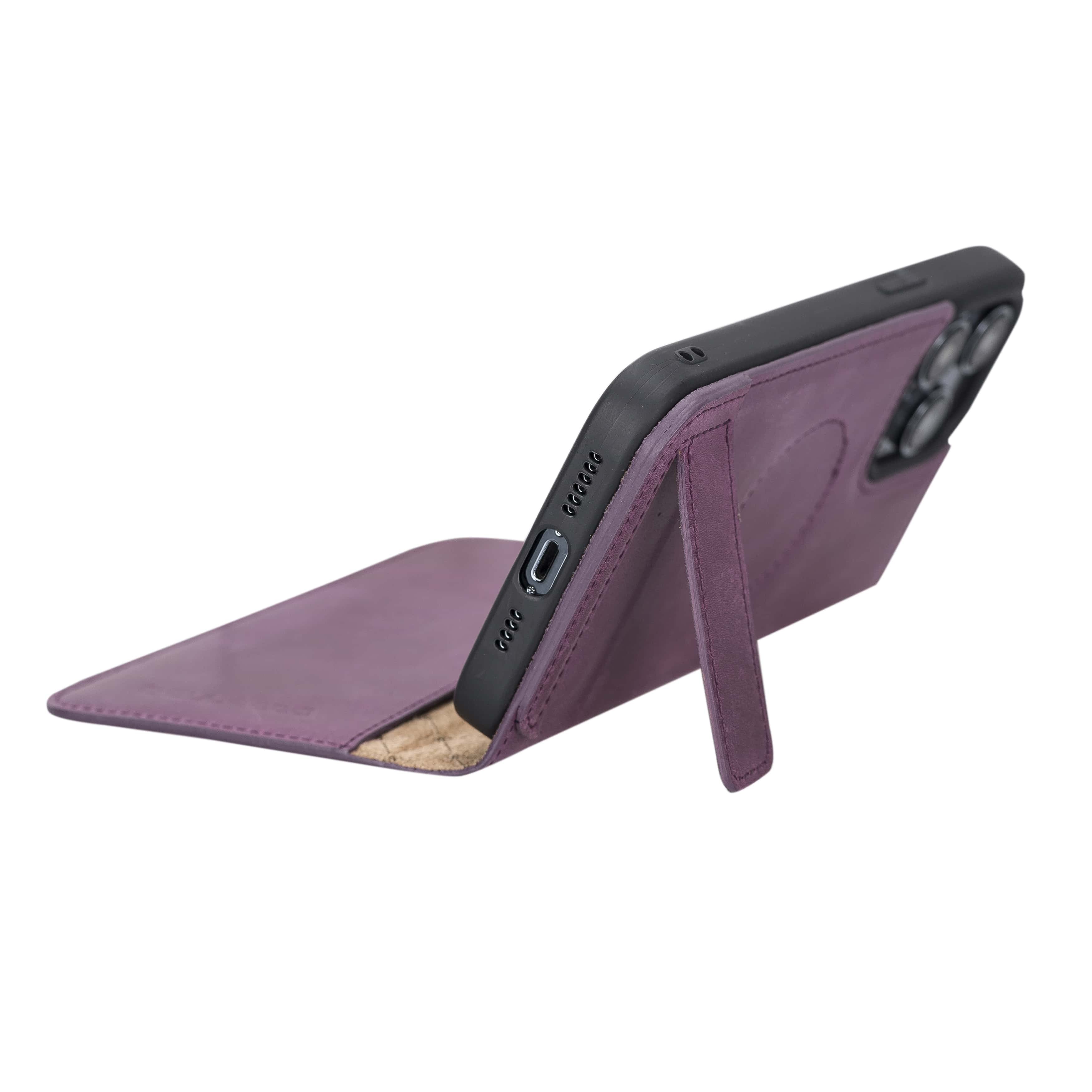 iPhone 14 Pro Bouletta Brooks Leder Slim Etui Lila