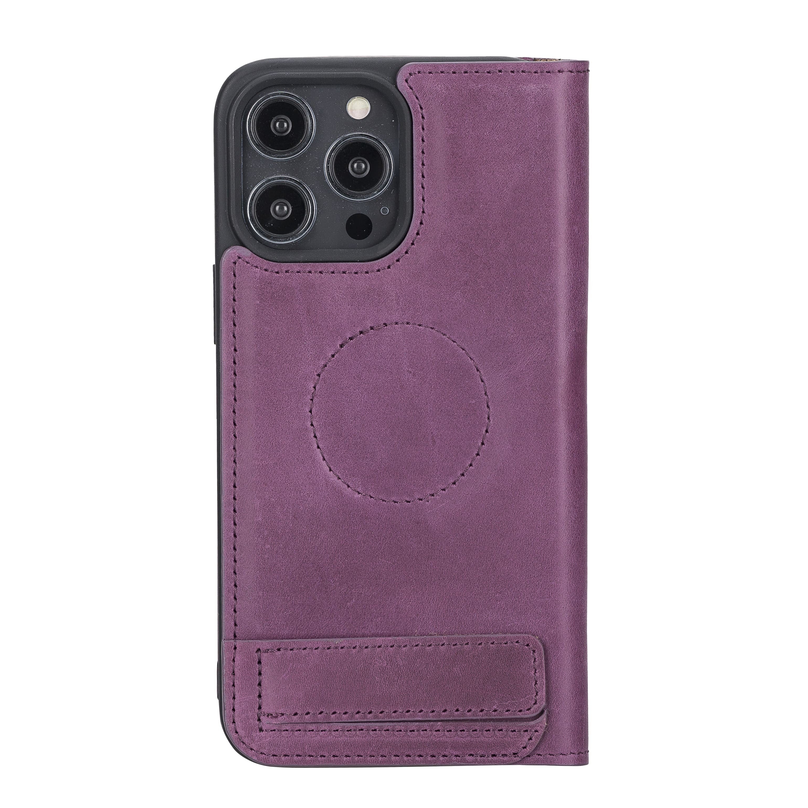 iPhone 14 Pro Bouletta Brooks Leder Slim Etui Lila