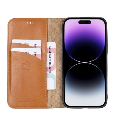iPhone 14 Pro Bouletta Brooks Leder Slim Etui Tan