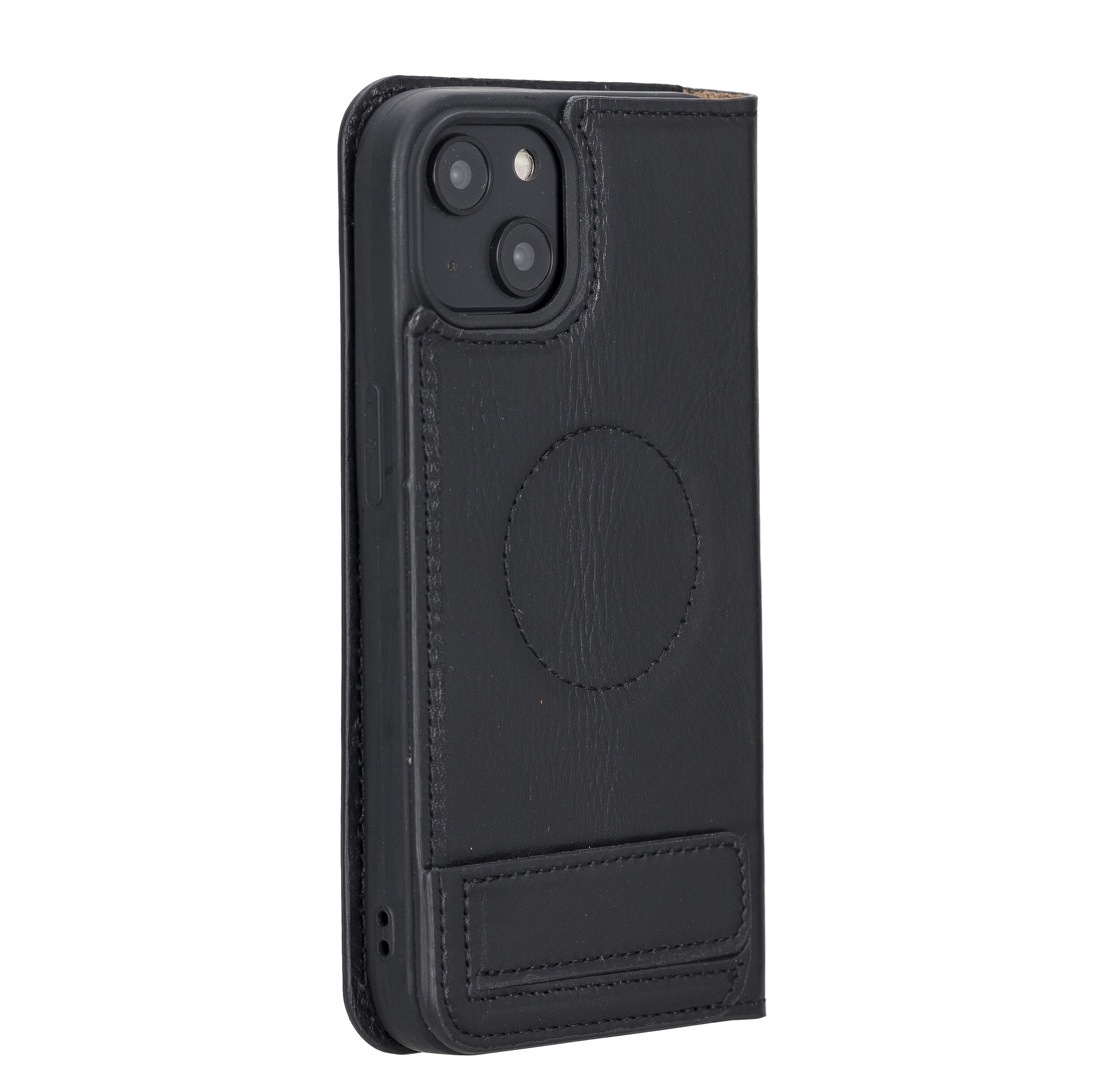 iPhone 14 Bouletta Brooks Leder Slim Etui Schwarz