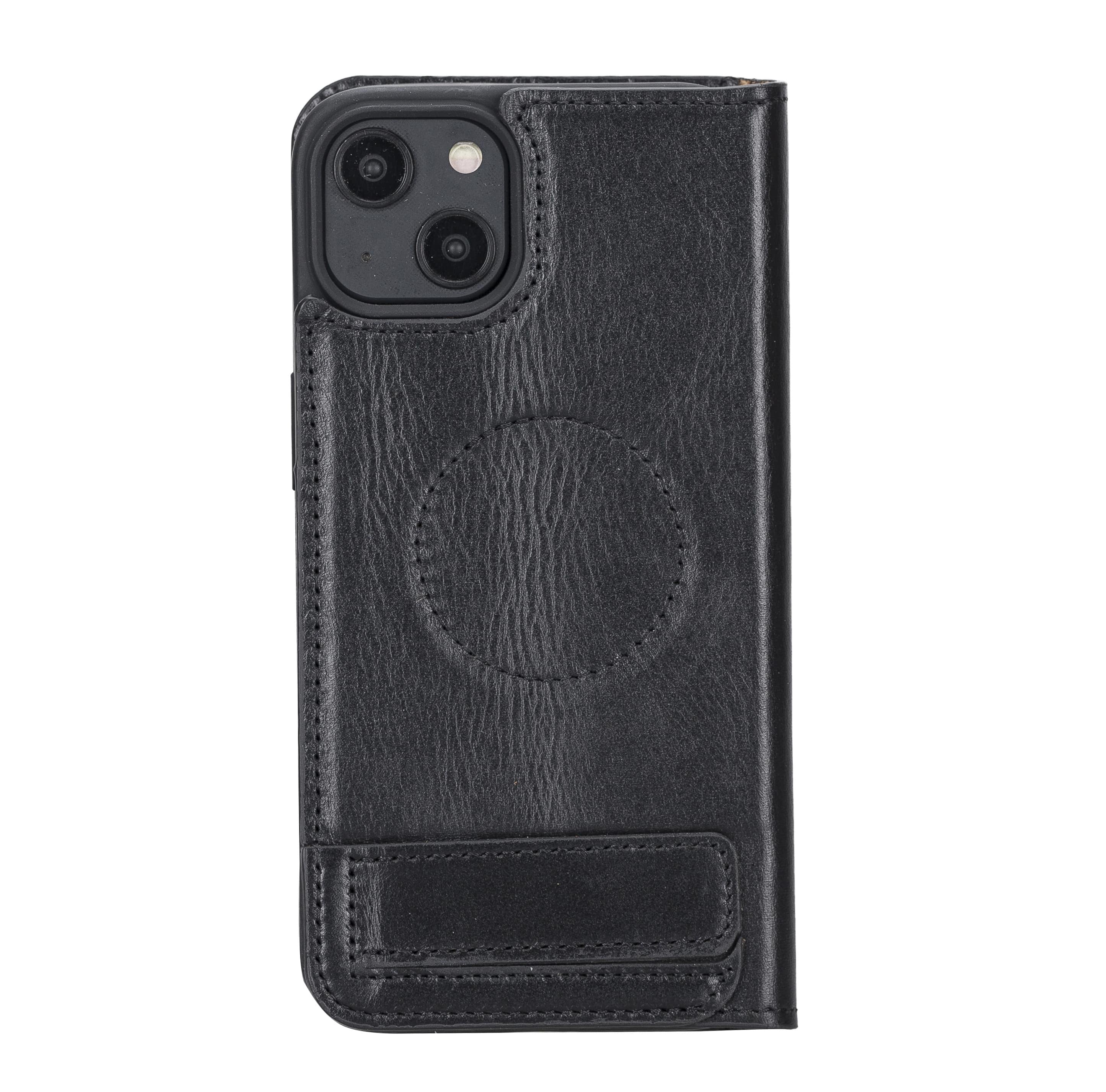 iPhone 14 Bouletta Brooks Leder Slim Etui Schwarz