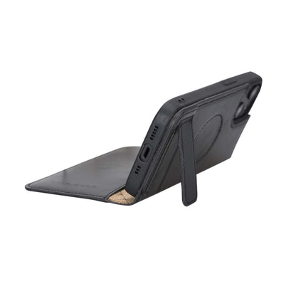 iPhone 14 Bouletta Brooks Leder Slim Etui Schwarz