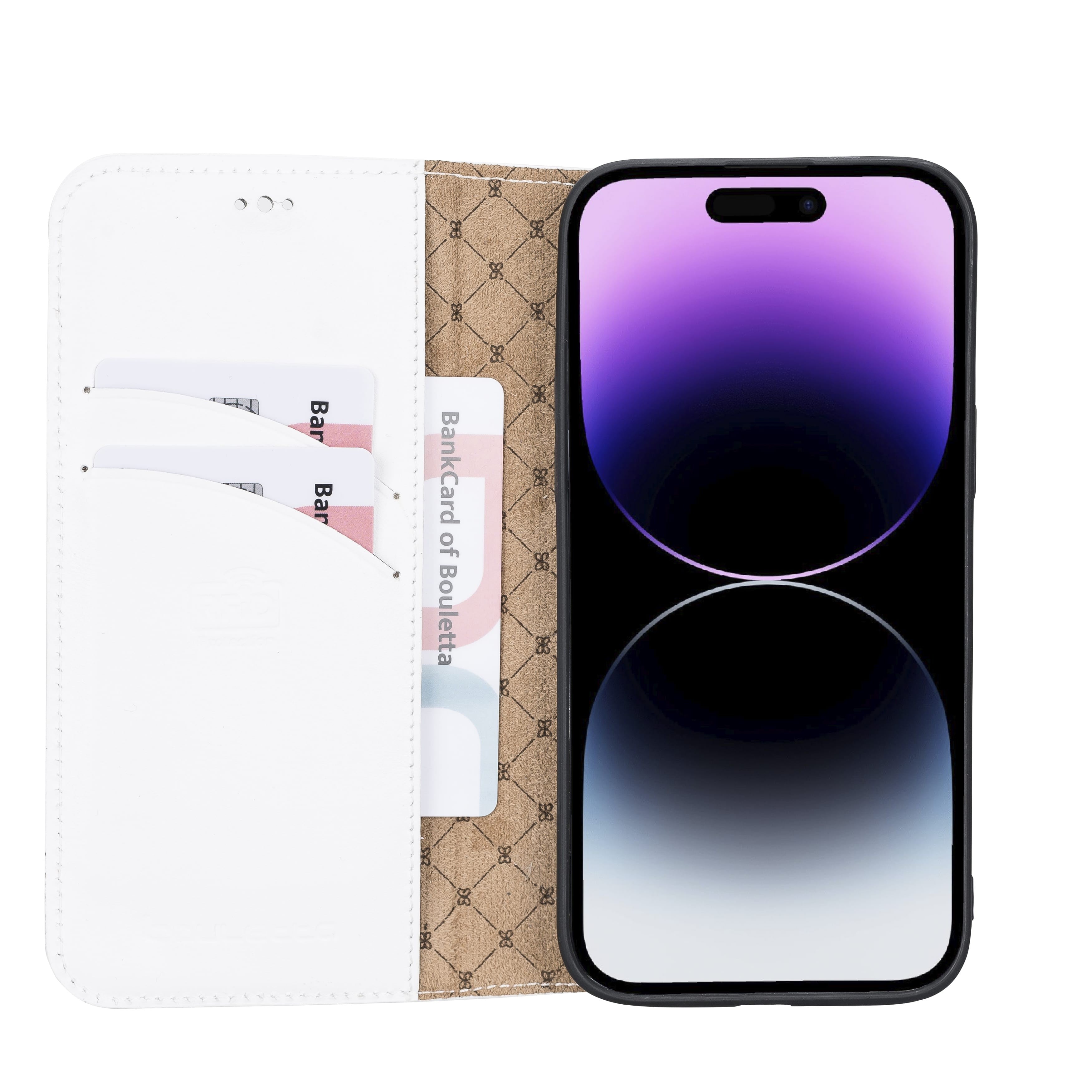 iPhone 14 Pro Max Bouletta Brooks Leder Slim Etui Weiss