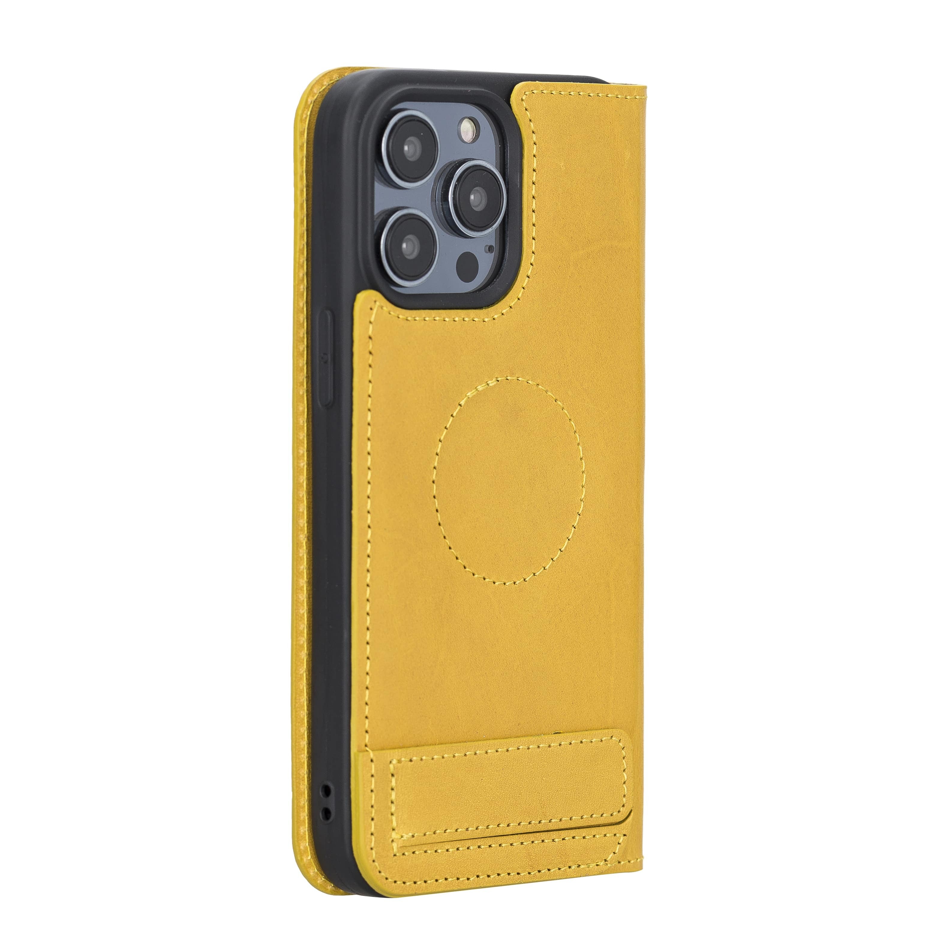 iPhone 14 Pro Max Bouletta Brooks Leder Slim Etui Gelb