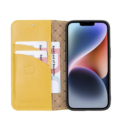 iPhone 14 Plus Bouletta Brooks Leder Slim Etui Gelb