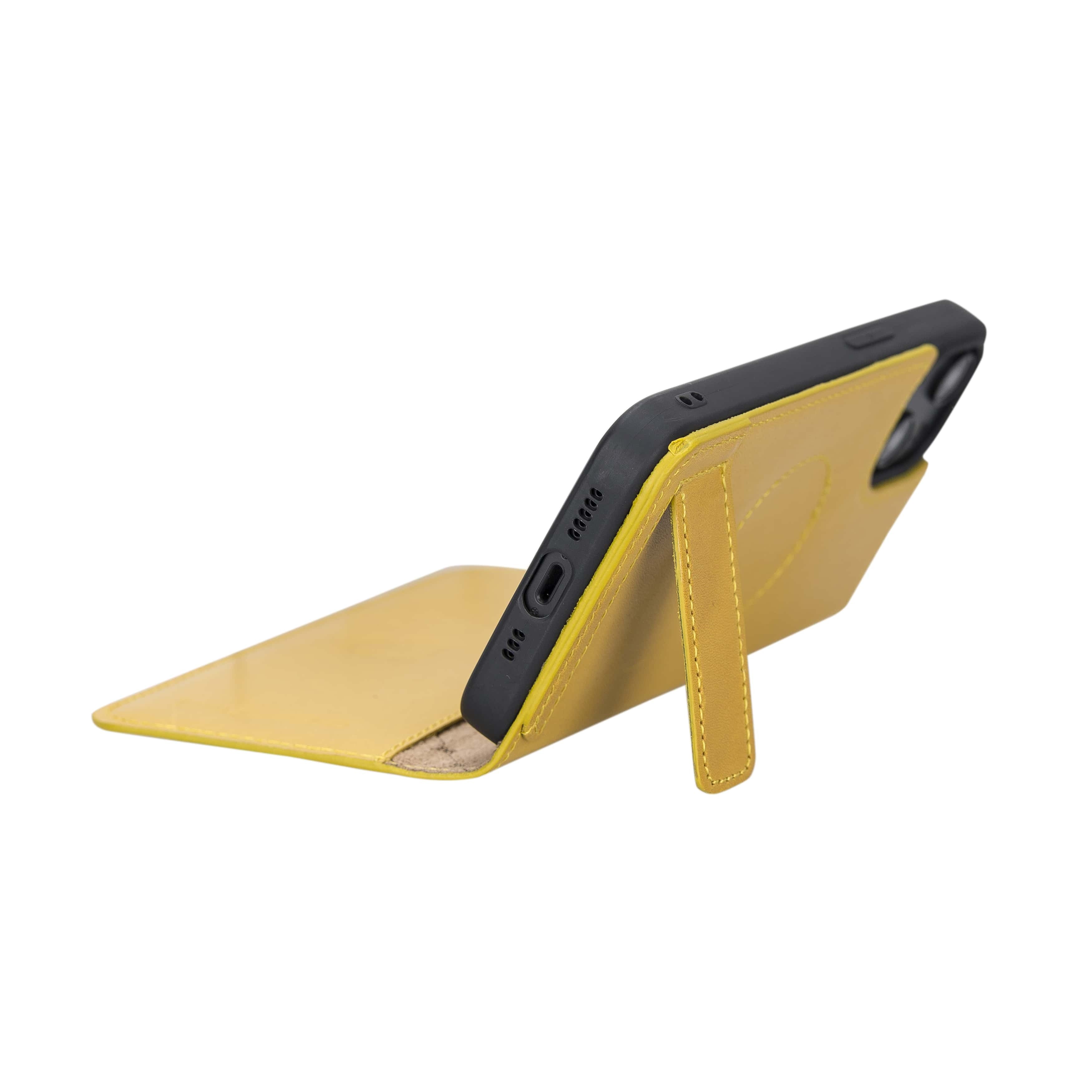 iPhone 14 Plus Bouletta Brooks Leder Slim Etui Gelb