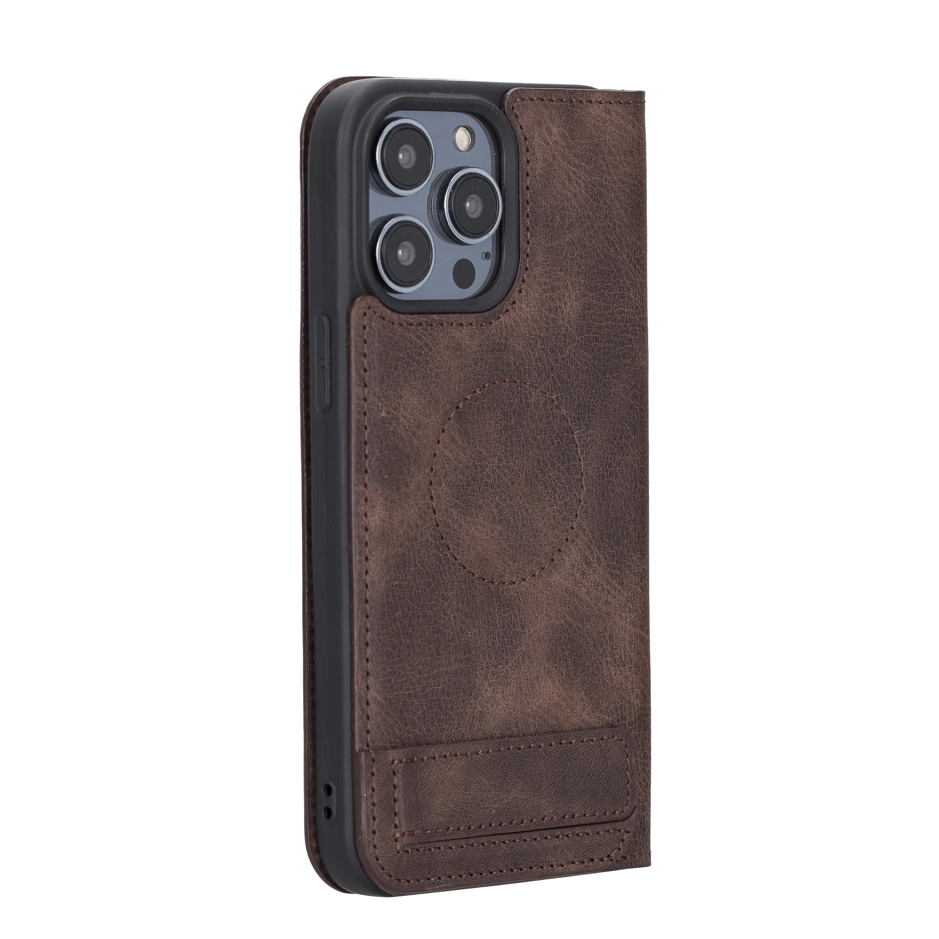 iPhone 14 Pro Max Bouletta Brooks Leder Slim Etui Braun
