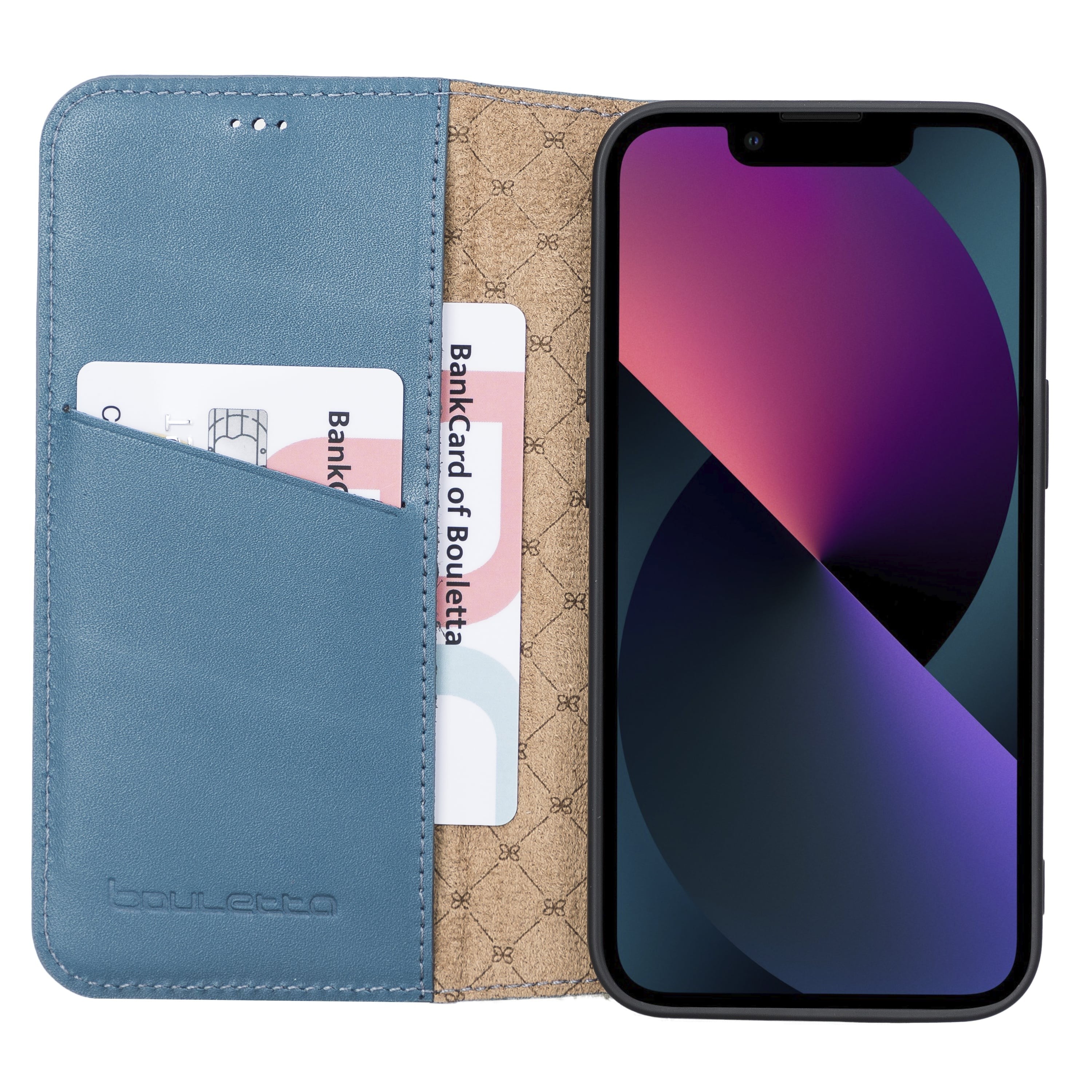 iPhone 13 Mini Bouletta Brooks Leder Slim Etui Blau