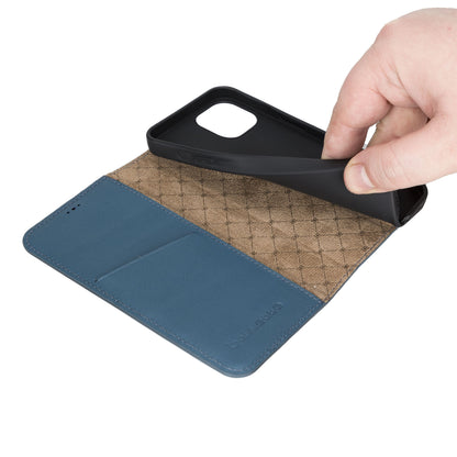 iPhone 13 Mini Bouletta Brooks Leder Slim Etui Blau