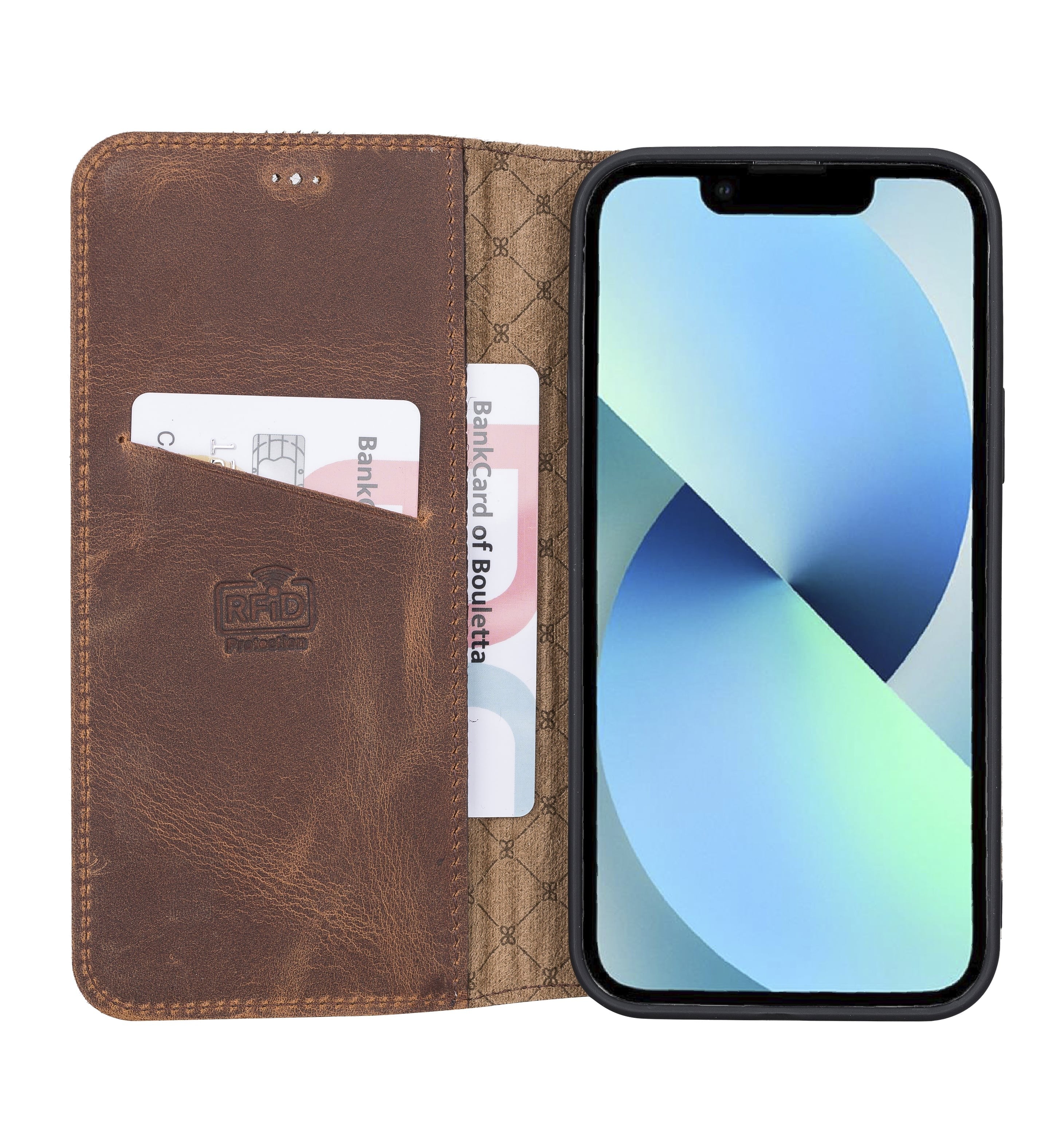 iPhone 13 Pro Bouletta Brooks Leder Slim Etui Leopard