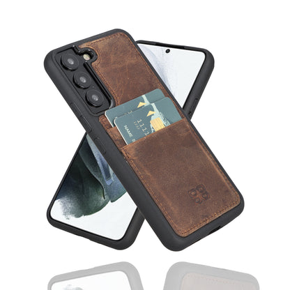 BOULETTA FLEX COVER LEDERHÜLLE MIT KARTENFACH FÜR SAMSUNG GALAXY S23 Plus - Antikbraun