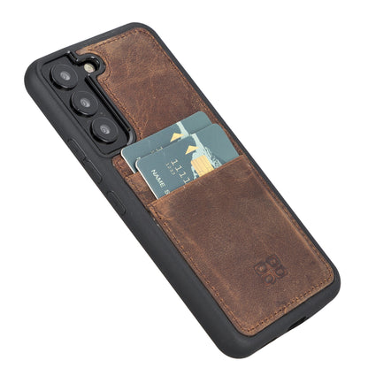BOULETTA FLEX COVER LEDERHÜLLE MIT KARTENFACH FÜR SAMSUNG GALAXY S23 Plus - Antikbraun