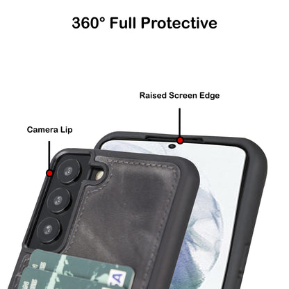 BOULETTA FLEX COVER LEDERHÜLLE MIT KARTENFACH FÜR SAMSUNG GALAXY S23 Plus - Grau
