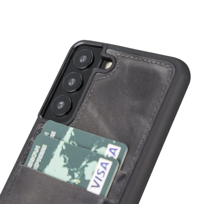 BOULETTA FLEX COVER LEDERHÜLLE MIT KARTENFACH FÜR SAMSUNG GALAXY S23 Plus - Grau