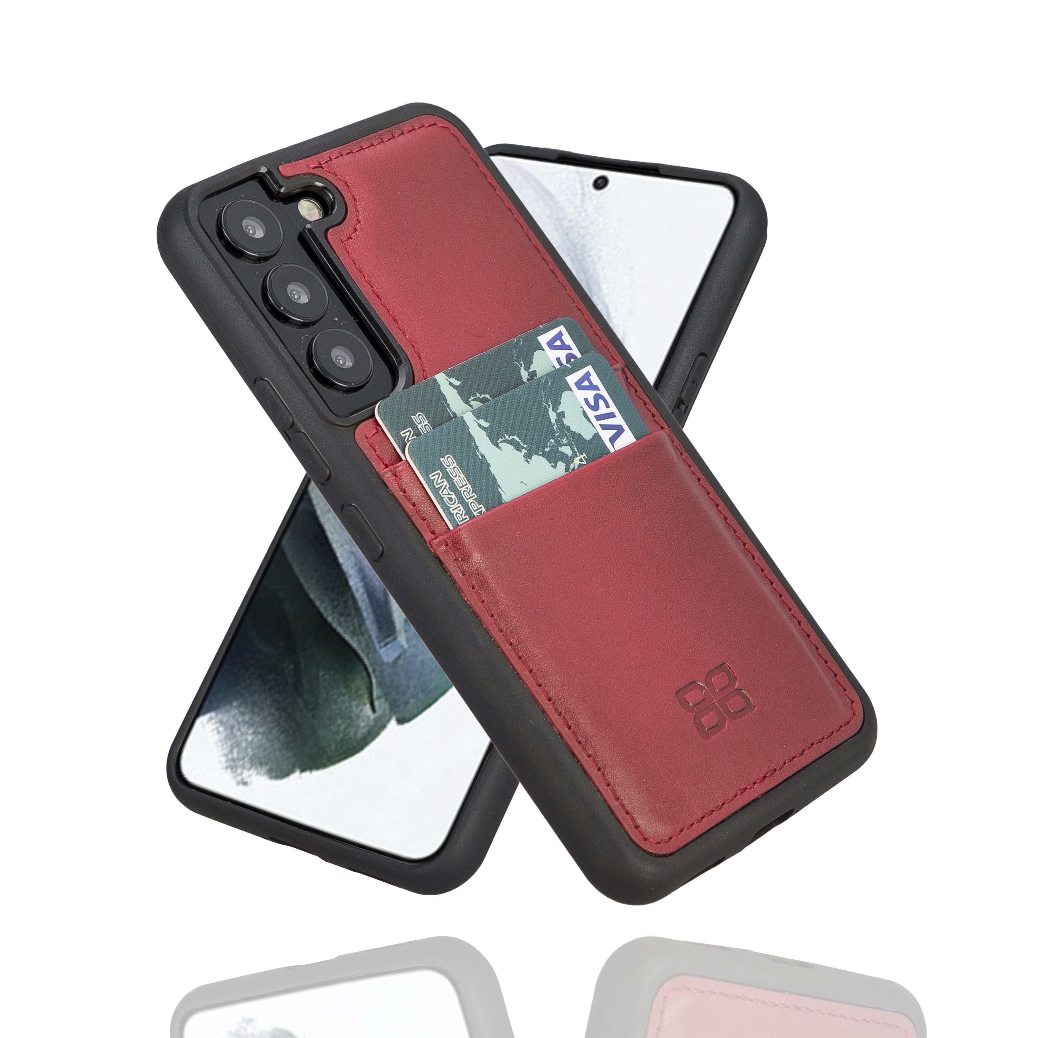 BOULETTA FLEX COVER LEDERHÜLLE MIT KARTENFACH FÜR SAMSUNG GALAXY S23 Plus- Rot