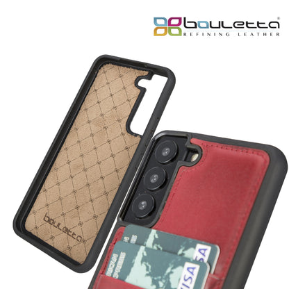 BOULETTA FLEX COVER LEDERHÜLLE MIT KARTENFACH FÜR SAMSUNG GALAXY S23 Plus- Rot