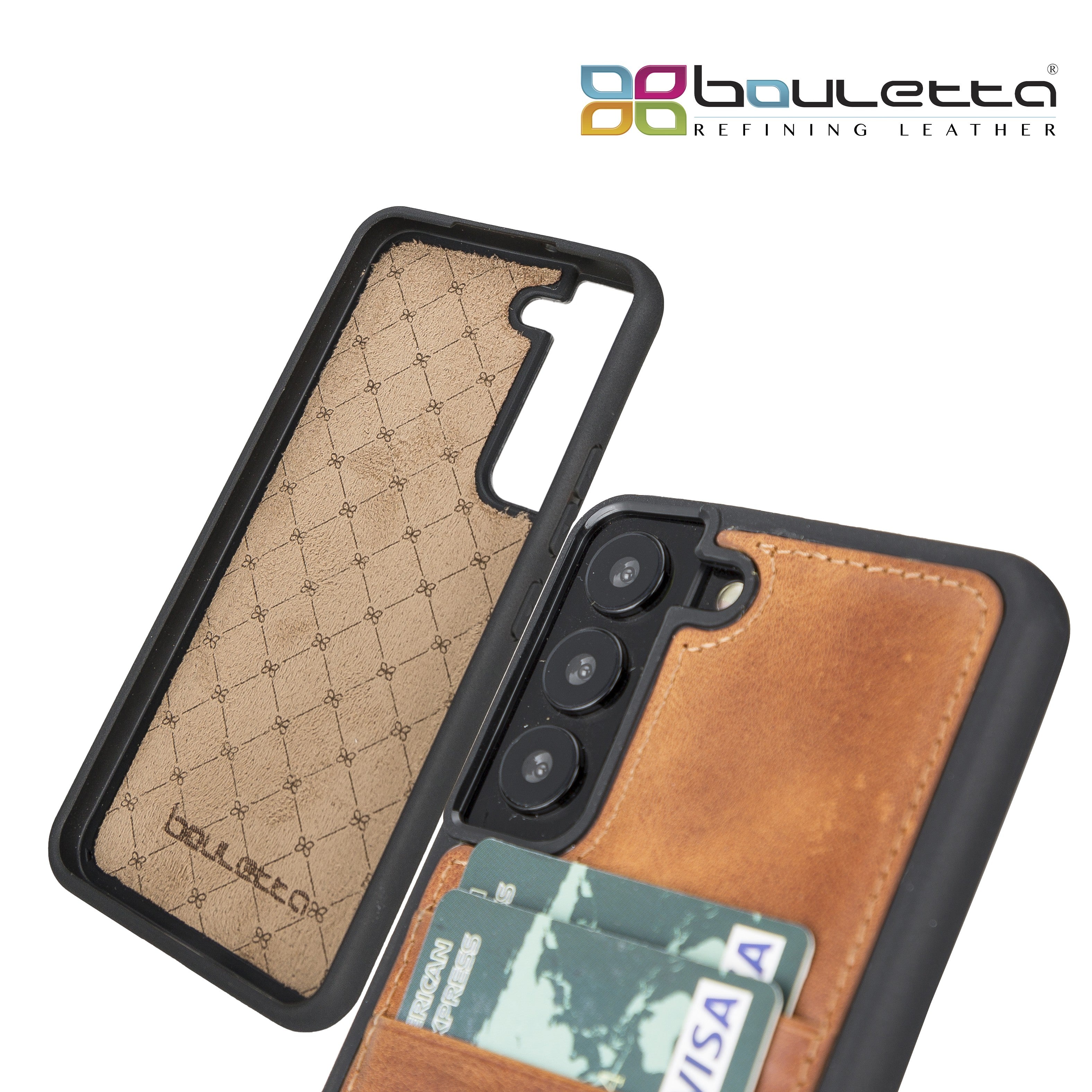 BOULETTA FLEX COVER LEDERHÜLLE MIT KARTENFACH FÜR SAMSUNG GALAXY S23 Plus- Vegetal Tan
