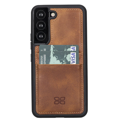 BOULETTA FLEX COVER LEDERHÜLLE MIT KARTENFACH FÜR SAMSUNG GALAXY S23 Plus- Vegetal Tan