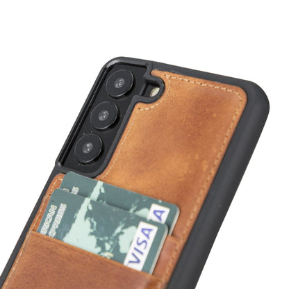 BOULETTA FLEX COVER LEDERHÜLLE MIT KARTENFACH FÜR SAMSUNG GALAXY S23 Plus- Vegetal Tan