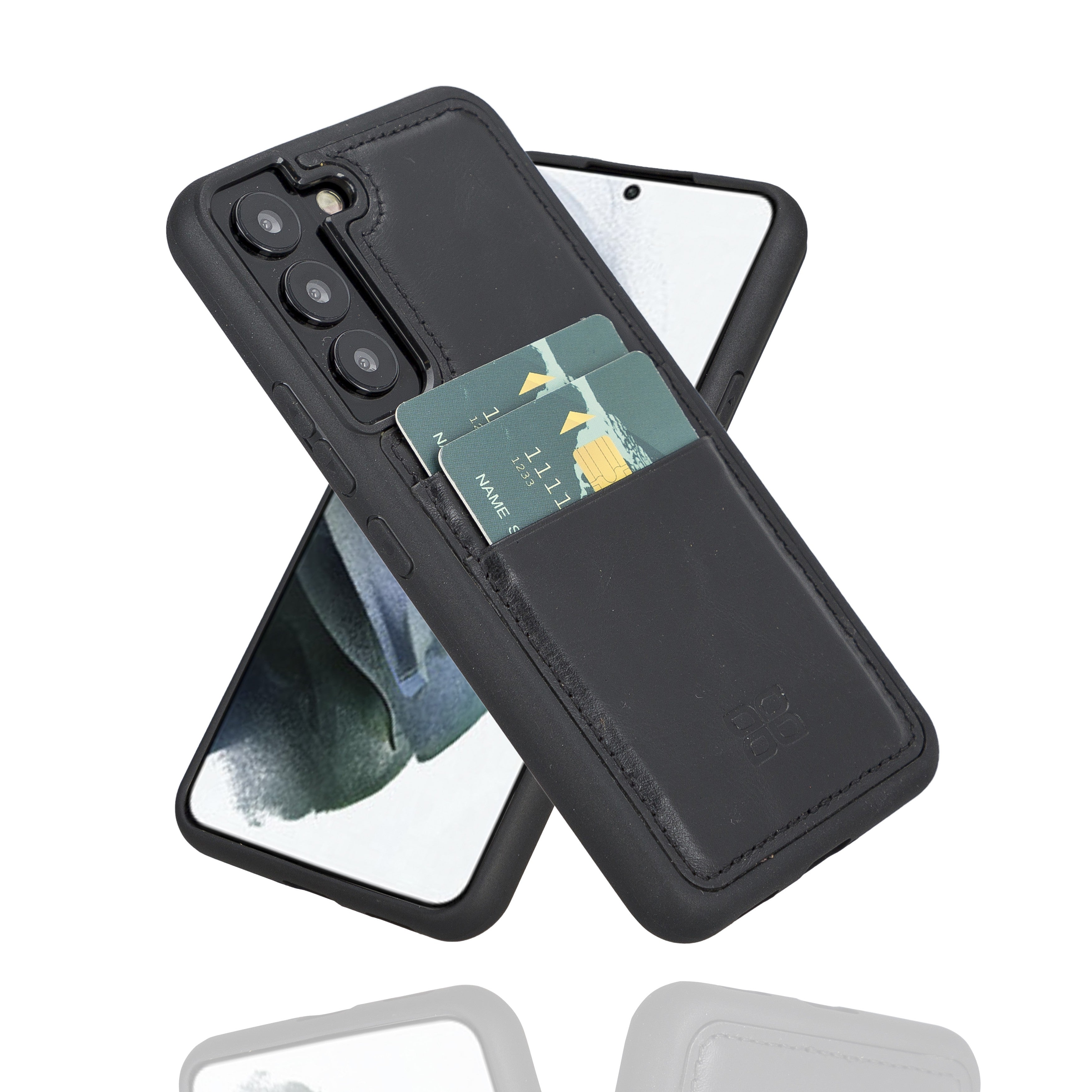 BOULETTA FLEX COVER LEDERHÜLLE MIT KARTENFACH FÜR SAMSUNG GALAXY S23 - Schwarz
