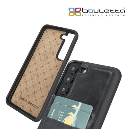 BOULETTA FLEX COVER LEDERHÜLLE MIT KARTENFACH FÜR SAMSUNG GALAXY S23 - Schwarz