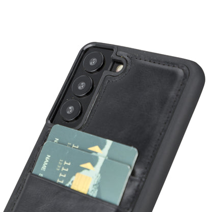 BOULETTA FLEX COVER LEDERHÜLLE MIT KARTENFACH FÜR SAMSUNG GALAXY S23 - Schwarz