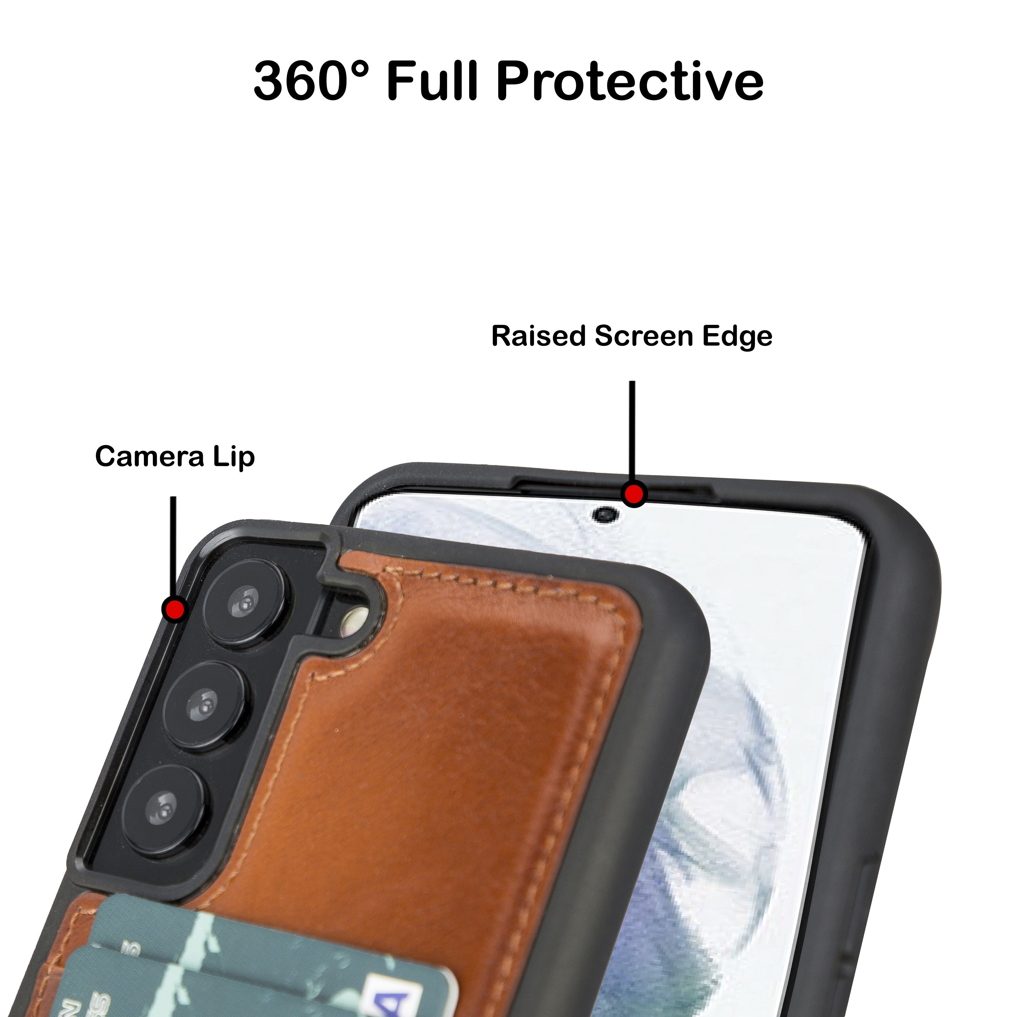 BOULETTA FLEX COVER LEDERHÜLLE MIT KARTENFACH FÜR SAMSUNG GALAXY S23- Tan