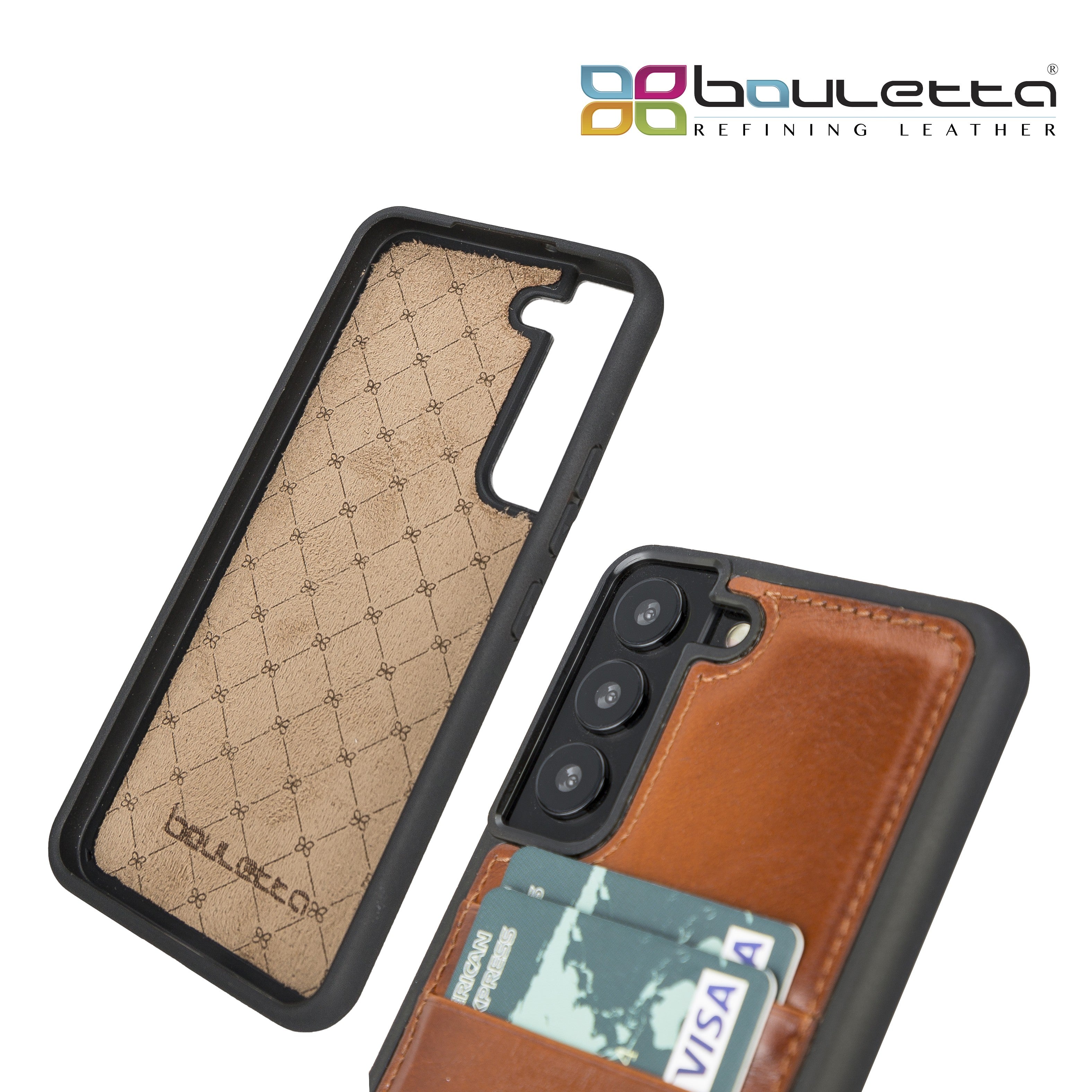 BOULETTA FLEX COVER LEDERHÜLLE MIT KARTENFACH FÜR SAMSUNG GALAXY S23- Tan