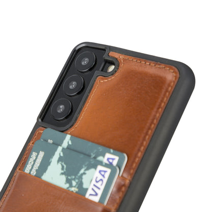 BOULETTA FLEX COVER LEDERHÜLLE MIT KARTENFACH FÜR SAMSUNG GALAXY S23- Tan
