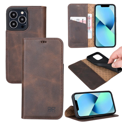 iPhone 13 Pro Max Bouletta Brooks Leder Slim Etui Braun