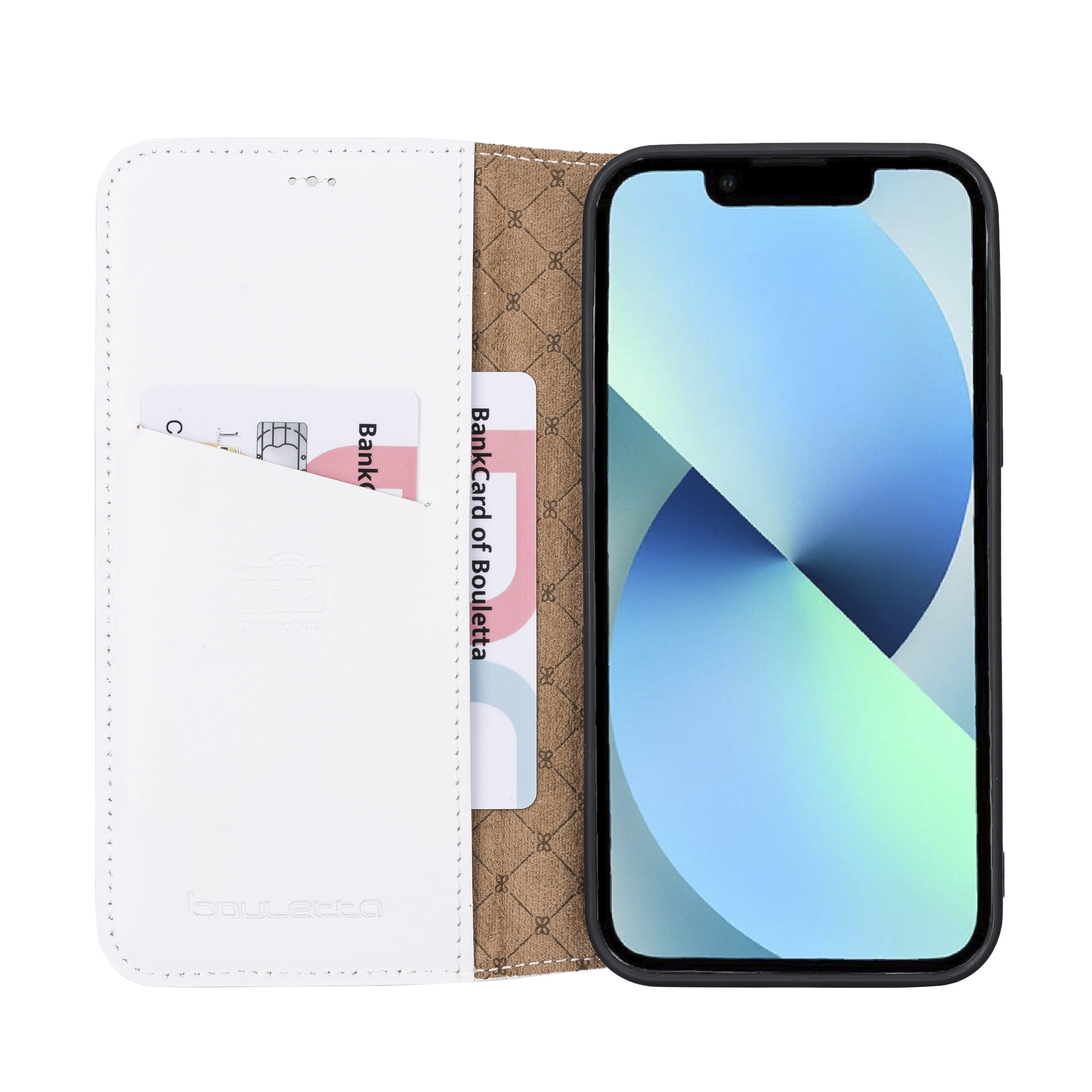 iPhone 13 Pro Max Bouletta Brooks Leder Slim Etui Weiss