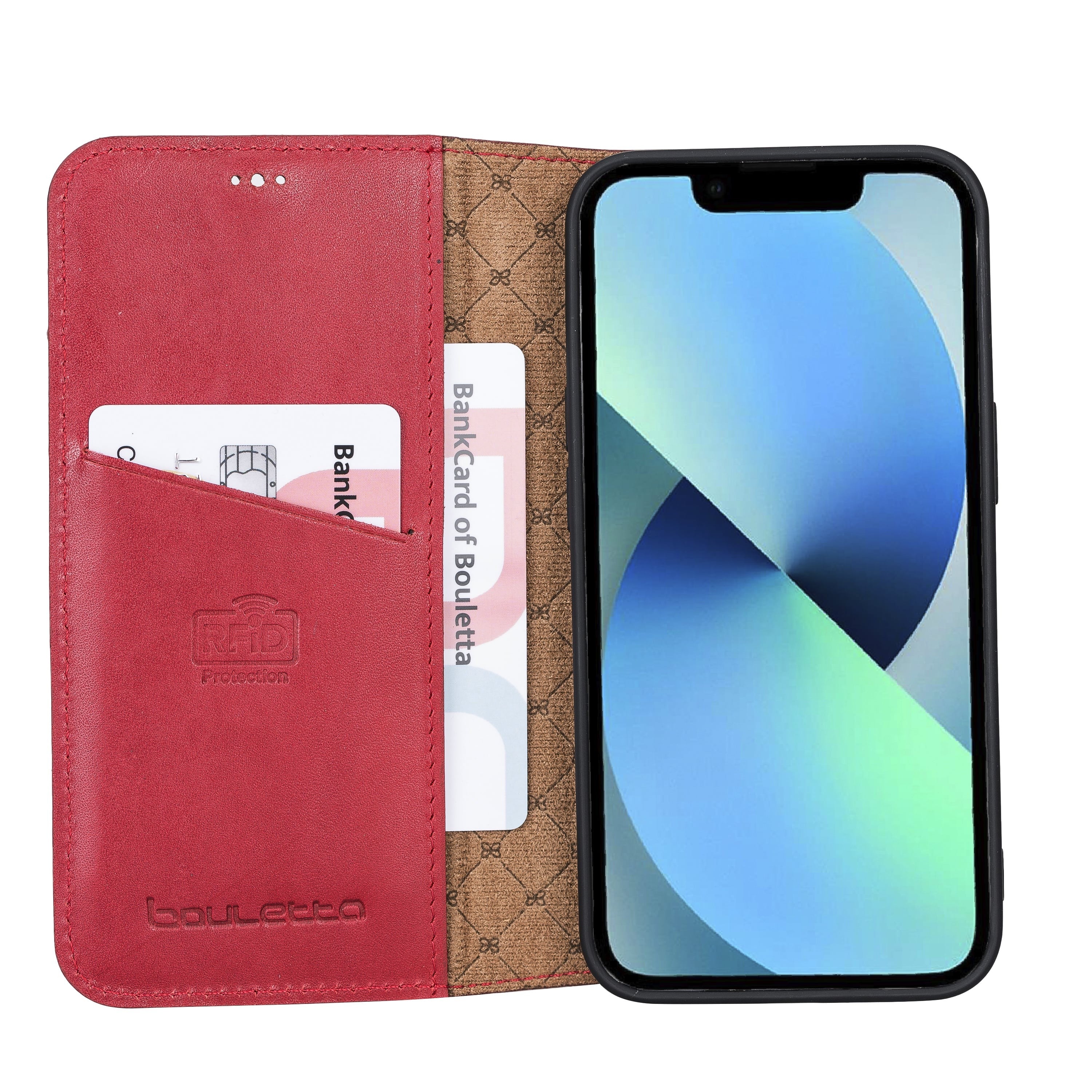 iPhone 13 Pro Max Bouletta Brooks Leder Slim Etui Rot